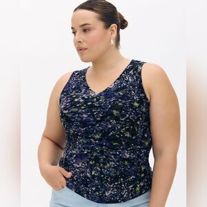 ADDITION ELLE Plus Size Sleeveless Fitted V-Neck Knit Top Blouse Size 3X